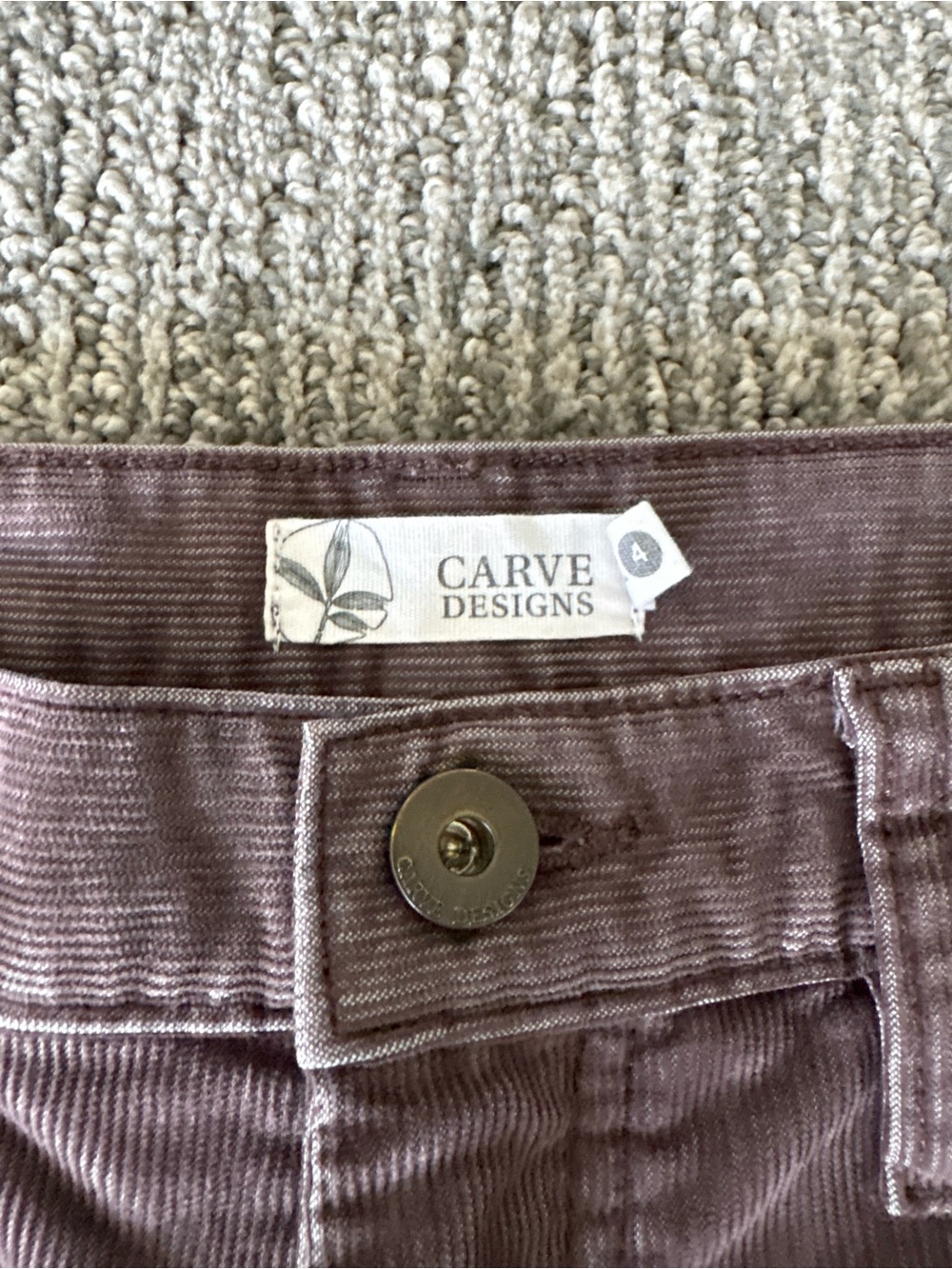 Carve Designs Women's Corduroy Shorts in Mauve 9” inseam